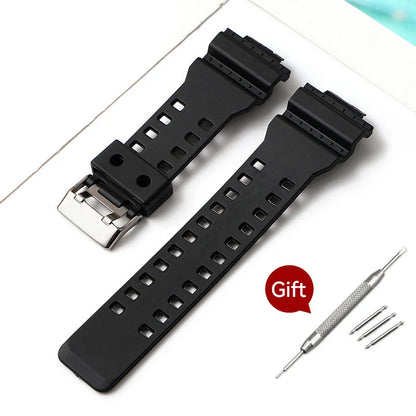 16mm Black Rubber Watch Strap for Casio G-SHOCK G-8900 GA-100 120 110GB