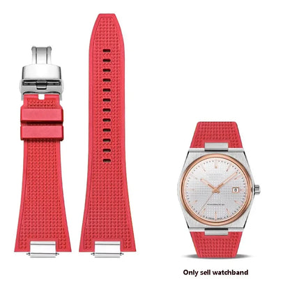 Bracelet de montre en Silicone à dégagement rapide 27mm pour Tissot PRX T137.407 T137.410, Bracelet de montre en caoutchouc fluoré de haute qualité pour hommes