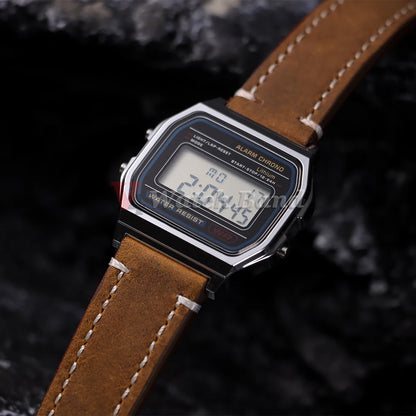 Cinturino per orologio in pelle bovina, 18 mm, per Casio Mod Kit F91W W-800H SGW400 F84 F105/108 A158/168 AE1200/1300, cinturino vintage