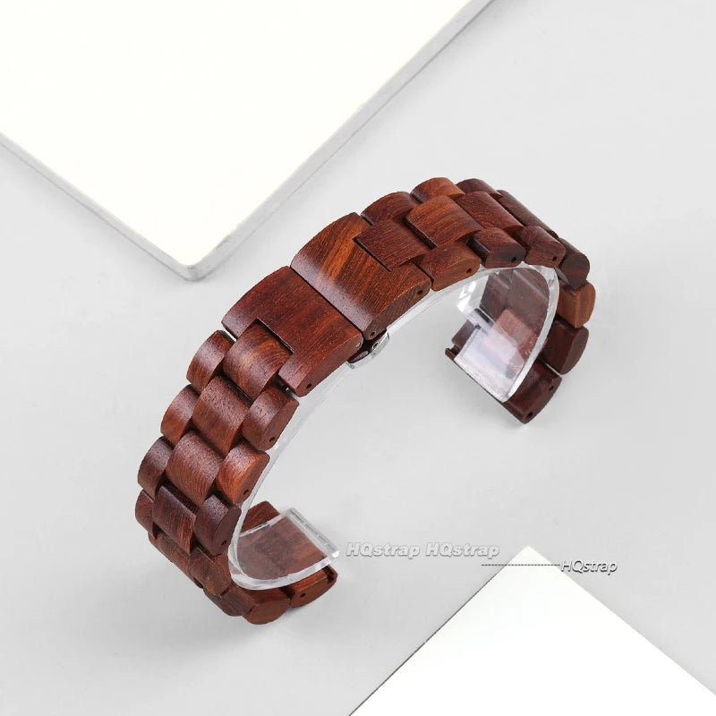 Correa de reloj de madera para Samsung Galaxy Watch 6, 5, 4, 3, Huawei Watch GT2, GT3, Amazfit, pulsera GTS