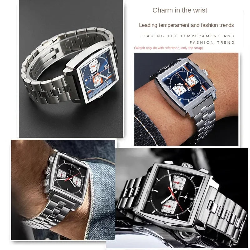 Hochwertiges Armband aus massivem Edelstahl für Tag Heuer Monaco CBL2111 CBL2180 CBL2113 CBL2115 BA0644, silbernes Uhrenarmband 22mm