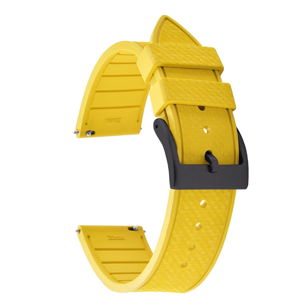 20MM 22MM supprime des bracelets de montre en caoutchouc fluoroélastomère/FKM mosaïque pour hommes femmes-bracelet de Sport étanche de remplacement à dégagement rapide