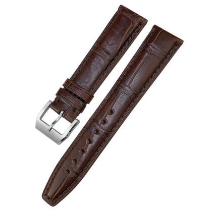 Cinturino per orologio americano in vera pelle di coccodrillo, 20mm 21mm 22mm, per orologi da pilota IWC Mark XVIII Portofino