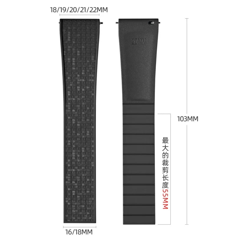 Hochwertiges Kautschuk-Uhrenarmband 18/19/20/21/22 mm, FKM-Uhrenarmband, modisches Herrenarmband für Seiko Rolex Omega