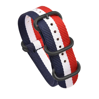 Bracelet en Nylon Noir de Haute Qualité pour Homme, Accessoire de Plongée à Rayures Militaires, pour Montre DW SeATM, 20mm 22mm