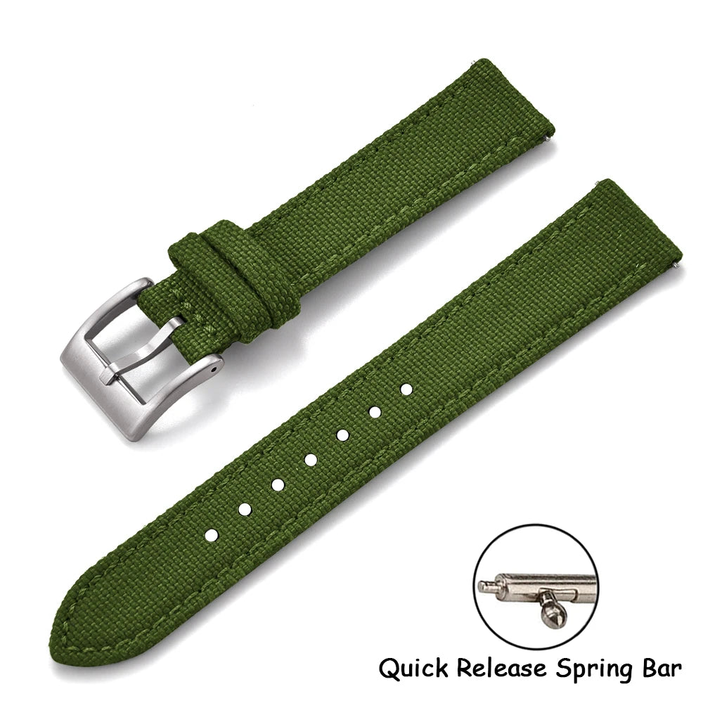 Per Cordura vela cinturino in pelle 18/20/22mm vela cinturini in nylon a sgancio rapido cintura in pelle per Omega Seiko