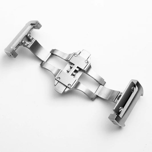 Boucle de montre 18mm 21mm pour Cartier Santos série 100, bouton en acier inoxydable massif, boucle papillon, accessoires de fermoir de montre