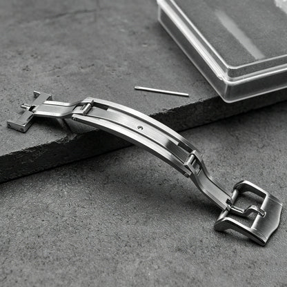 Fibbia a farfalla per orologio 16mm 18mm in acciaio inossidabile 316L, fibbia pieghevole per cinturino Delugs Omega Seiko Rolex, chiusura deployante