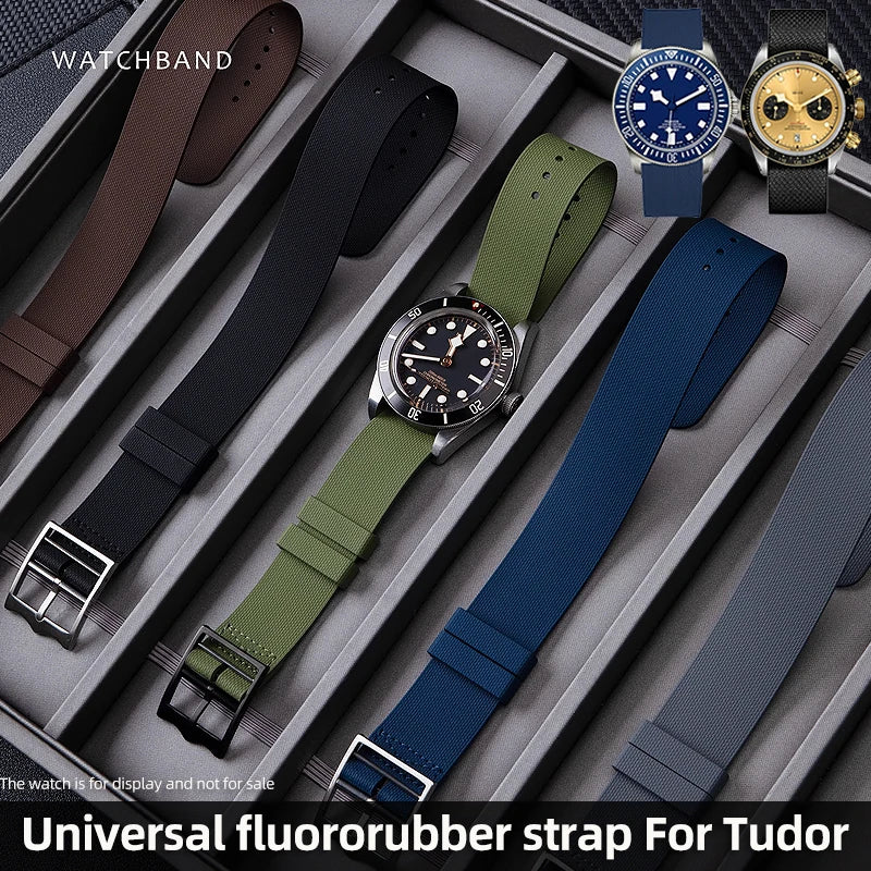Ремешок из фторкаучука для Tudor Black Bay FXD Series M25707 M79363N, 20 мм, 21 мм, 22 мм, для Omega IWC Rolex