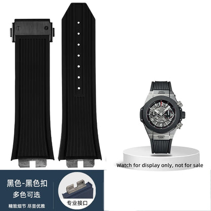 Cinturino per orologio Hublot Big Bang da uomo, cinturino in gomma fluorurata, giunto in acciaio inossidabile, a sgancio rapido, 411, 411, 421