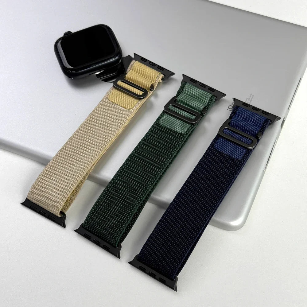 Bracelet à boucle alpine pour Apple watch Ultra 3 2 bandes 49mm 45mm 44mm 40mm 41mm 46mm 42mm Bracelet iWatch série 11 10 SE 9 8 7 6 5 4