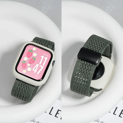 Cinturino e cassa in silicone Candy per Apple Watch, compatibile con le misure 46mm, 49mm, 44mm, 42mm, 41mm, 40mm, 38mm, SE, 10, 9, 6, 5, Ultra 2, cinturino in nylon iwatch + cassa