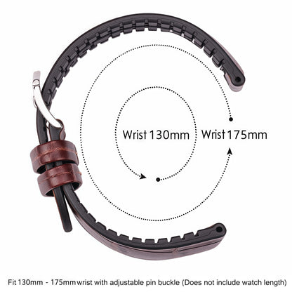 Bracelet de montre en cuir véritable pour hommes et femmes, en caoutchouc et Silicone, étanche et respirant, boucle, accessoires d'horloge 18 20 22mm