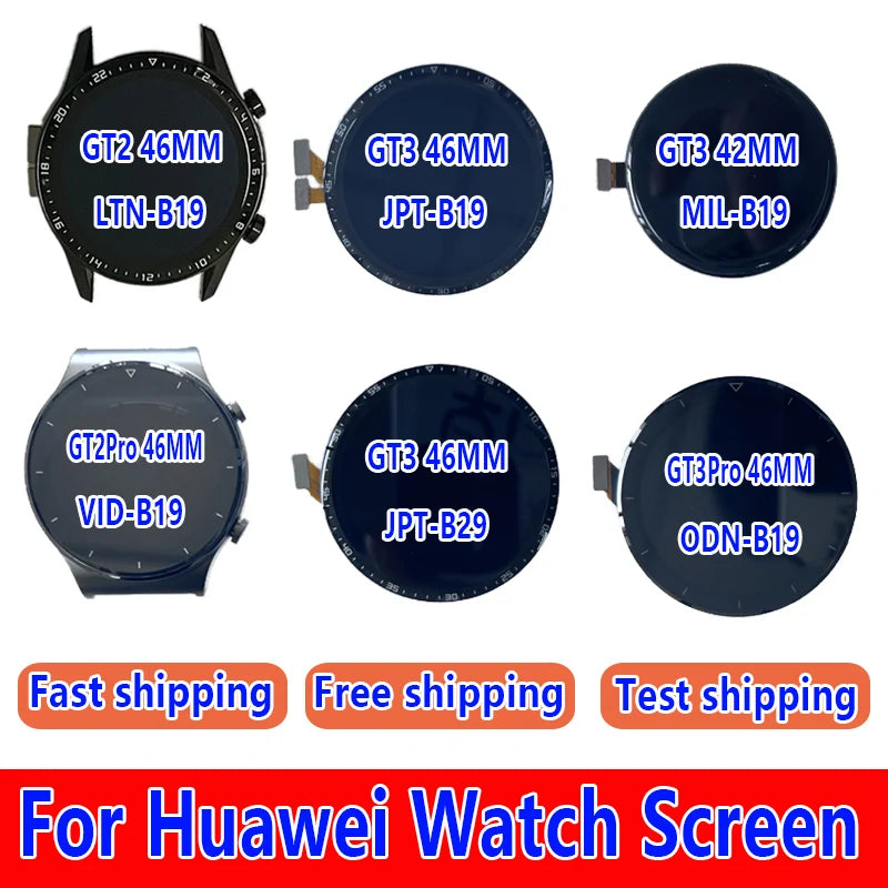 Pour Huawei Watch GT2 assemblage d'écran, montre GT2Pro, GT3, GT3Pro écran LCD, LTN-B19, VID-B99, JPT-B29, écran tactile MIL-B19