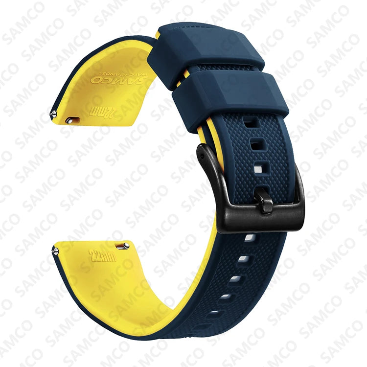 Bracelet de montre en Silicone de qualité supérieure, 18mm 20mm 22mm, à dégagement rapide, en caoutchouc, de remplacement