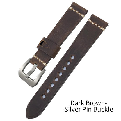 Handmade Quick Release Cowhide Watch Strap, 19mm 20mm 21mm 22mm 23mm 24mm, for Panerai Citizen Seiko TIMEX Oris IWC