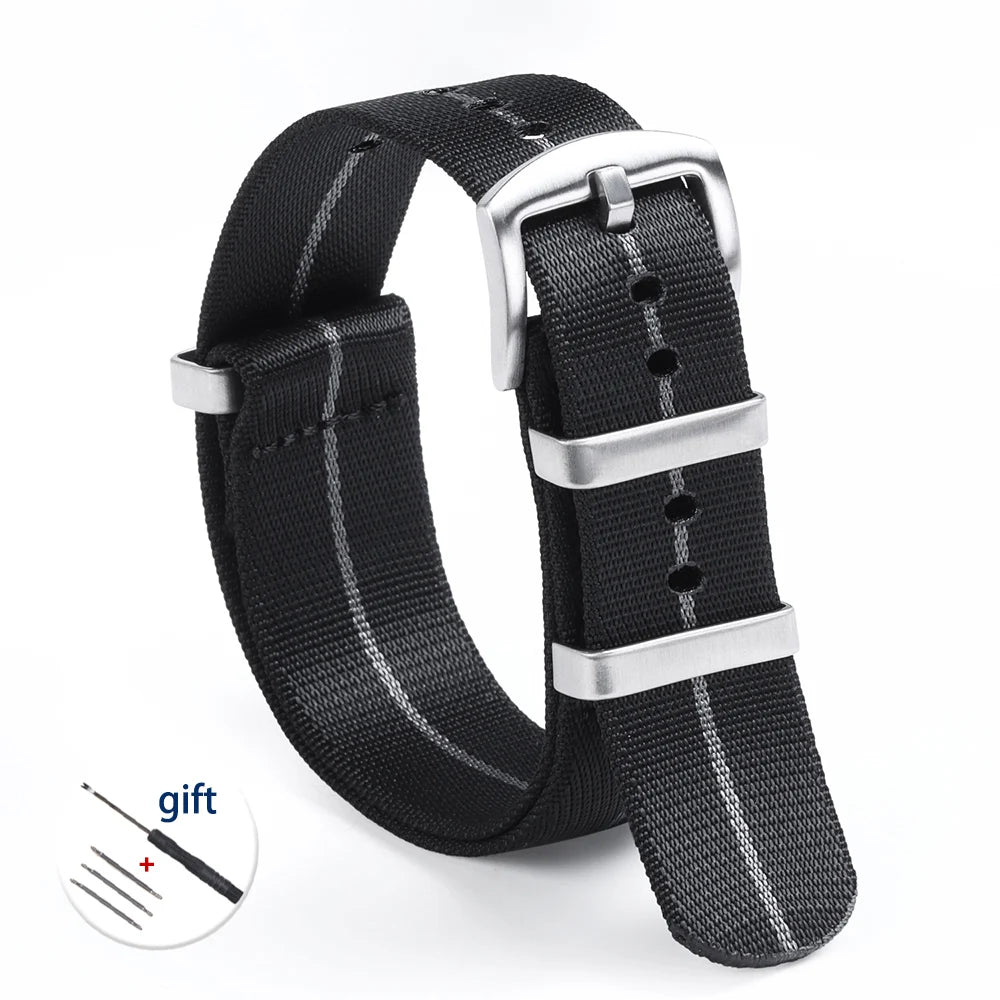 High-Quality Nylon Watch Strap, 18/20/22mm, High Density, Green, Military, Casual, Outdoor, Army, Replacement Strap