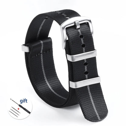 High-Quality Nylon Watch Strap, 18/20/22mm, High Density, Green, Military, Casual, Outdoor, Army, Replacement Strap