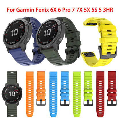 Per fenix 6 Pro 7 5 Plus 22 20 26mm Cinturino in silicone QuickFit per Garmin fenix 6X Pro 7X 5X 6S 7S Forerunner 935 945 3HR Braccialetto