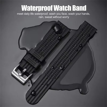 Watchdives – bracelet de montre gaufré en caoutchouc souple de qualité supérieure, 20mm 22mm, bracelet de remplacement à dégagement rapide, bandes unisexes durables en caoutchouc de Silicone