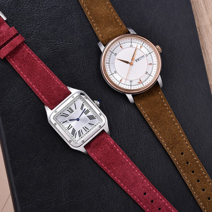 Soft Suede Leather Watch Strap, 18mm 19mm 20mm 22mm, Quick Release for Huawei GT2 GT3 42mm 46mm, Vintage Replacement Belts