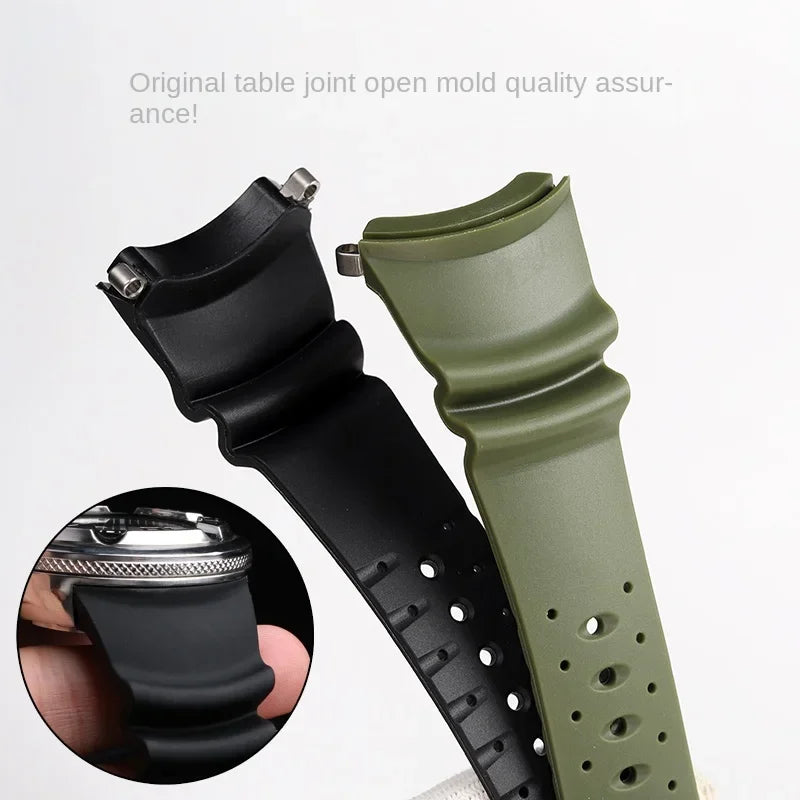 Bracelet en caoutchouc à extrémités courbées pour Citizen Promaster BJ8050, bracelet de montre BJ8057, bracelet de montre BJ8050 Deep Sea Monster, bracelet étanche