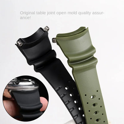 Bracelet en caoutchouc à extrémités courbées pour Citizen Promaster BJ8050, bracelet de montre BJ8057, bracelet de montre BJ8050 Deep Sea Monster, bracelet étanche