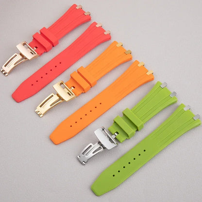 Soft Rubber Watch Strap, 26mm, for AP Bracelet, for Audemars Piguet, 15400, 15500, 26331, 3.5mm, End Link Strap