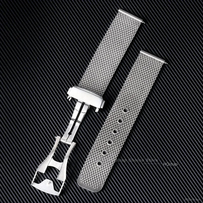 Bracelet en maille milanaise 22 20mm, pour Omega 007, en acier inoxydable, pour Seamaster 300, fermoir pliant Original, Bracelet d'affaires