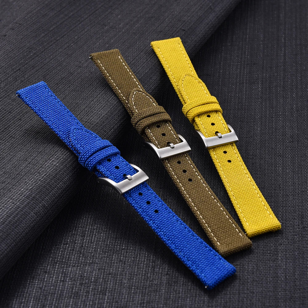 2025 neues 18/20/22mm Schnellwechsel-Nylon-Armband für Samsung Galaxy Watch Huawei GT4 Vintage-Militär-Lederarmband