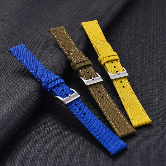 2025 nouveau bracelet en toile de Nylon à dégagement rapide 18/20/22mm pour Samsung Galaxy montre Huawei GT4 bracelet en cuir militaire Vintage