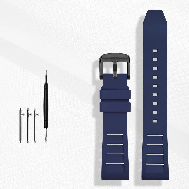 FKM bracelet de montre en caoutchouc fluoré 20mm 21mm 22mm 24mm pour breitling omega seiko casio mido bracelet de montre bracelet de montre de sport anti-poussière