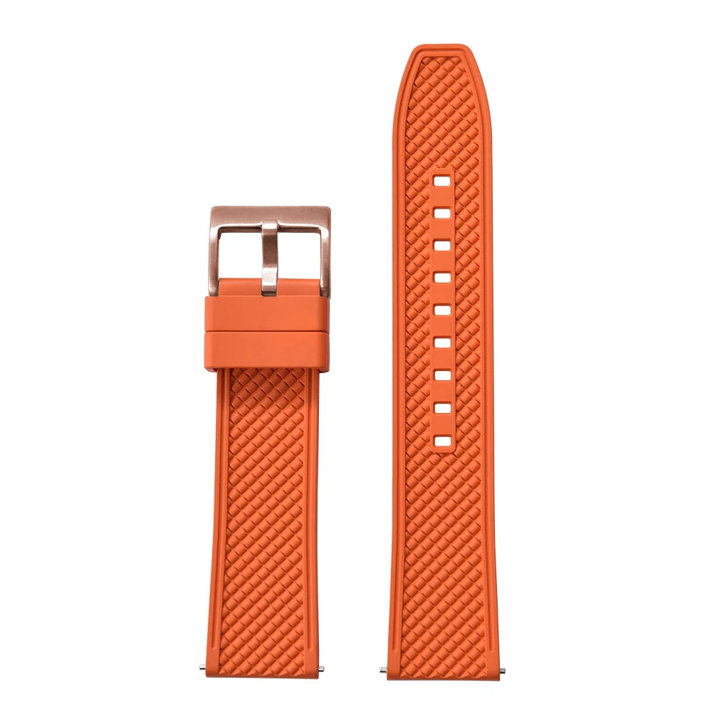 18mm 20mm 22mm 24mm haute qualité forme de balle FKM bracelet de montre en caoutchouc à dégagement rapide bracelet de plongée souple étanche pour HAISCH