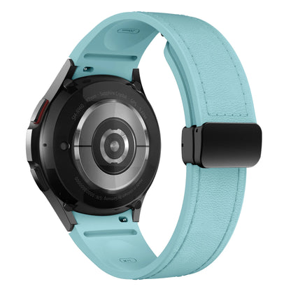 Bracelet en cuir véritable + silicone pour Samsung Galaxy Watch 6 5 7 44mm 40mm 20, Galaxy Watch 6 4 Classic 47mm 46mm 43mm 42mm