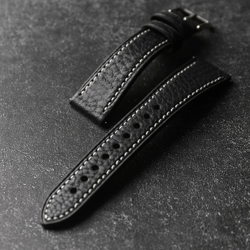 Bracciale in pelle di vacchetta fatto a mano, 18 19 20 21 22MM, cinturino morbido in vera pelle a sgancio rapido da uomo, stile vintage, vera pelle italiana