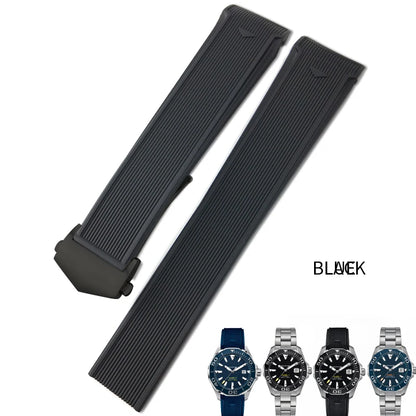 Bracelet de montre en caoutchouc et Silicone, 20mm 22mm, adapté à Tag Heuer CARRERA AQUARACER 300 500 WAY201A WAY211C, accessoires de montre de plongée