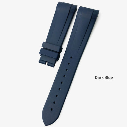 Bracelet de montre en caoutchouc naturel Silione, 22mm 20mm, pour Tudor Black Bay GMT 1958, extrémité incurvée, boucle pliante, vert, bleu, rouge