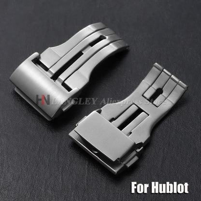 Massive Edelstahlschließe, 20 mm 22 mm, für Hublot Big Bang Uhr, für Leder- und Silikonarmband, silberne Faltschließe, Zubehör