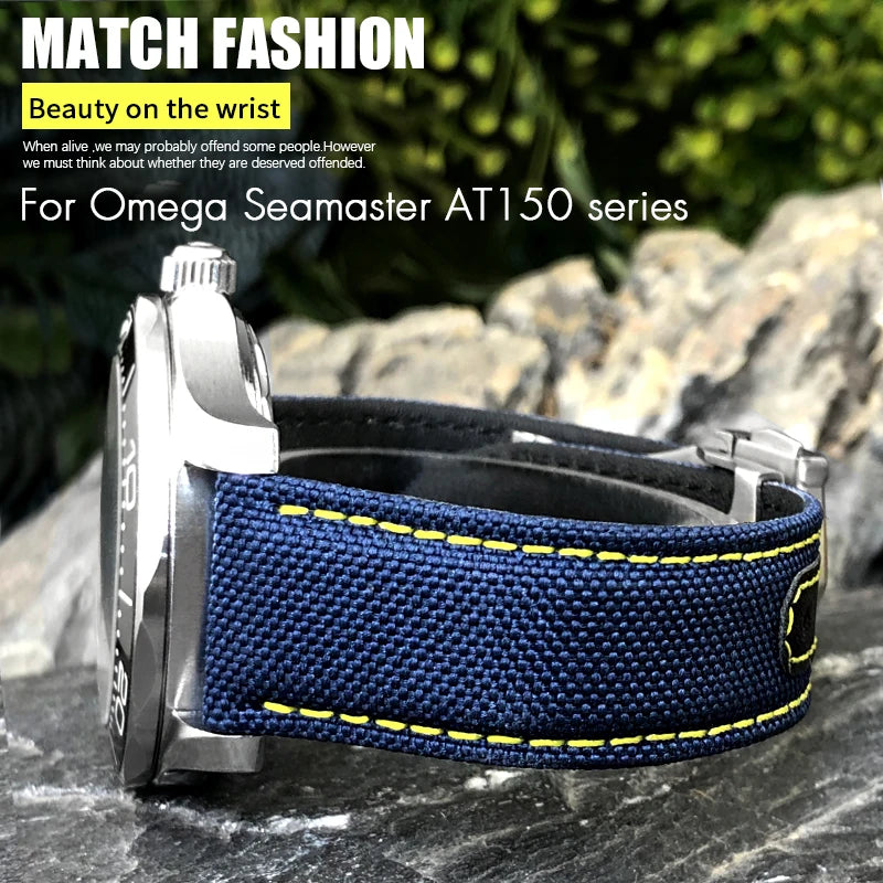Bracelet de rechange en toile de Nylon imperméable, 20/21/22mm, adapté à la montre de sport Omega Seamaster 300 AT150 Speedmaster De Ville