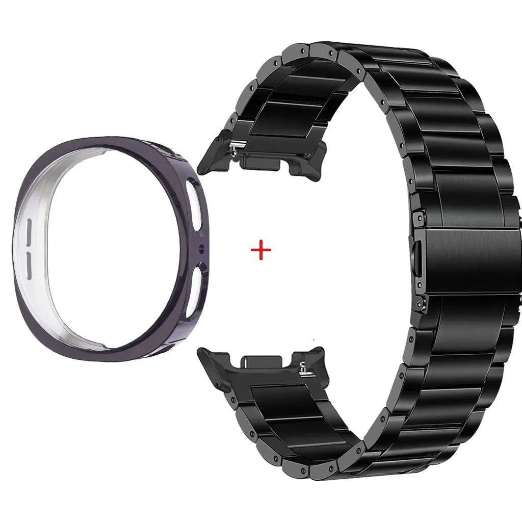 Stainless Steel Watch Band + Case for Samsung Galaxy Watch 8 40mm 44mm, Full Cover Metal Strap