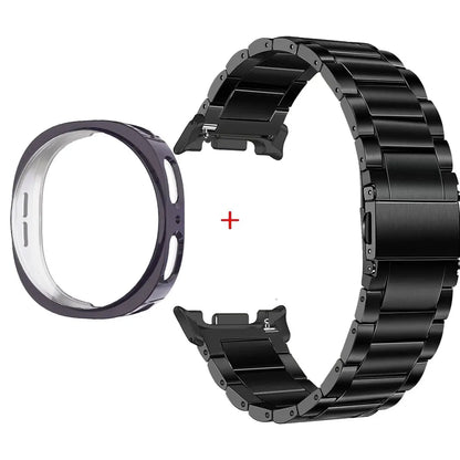 Stainless Steel Watch Band + Case for Samsung Galaxy Watch 8 40mm 44mm, Full Cover Metal Strap