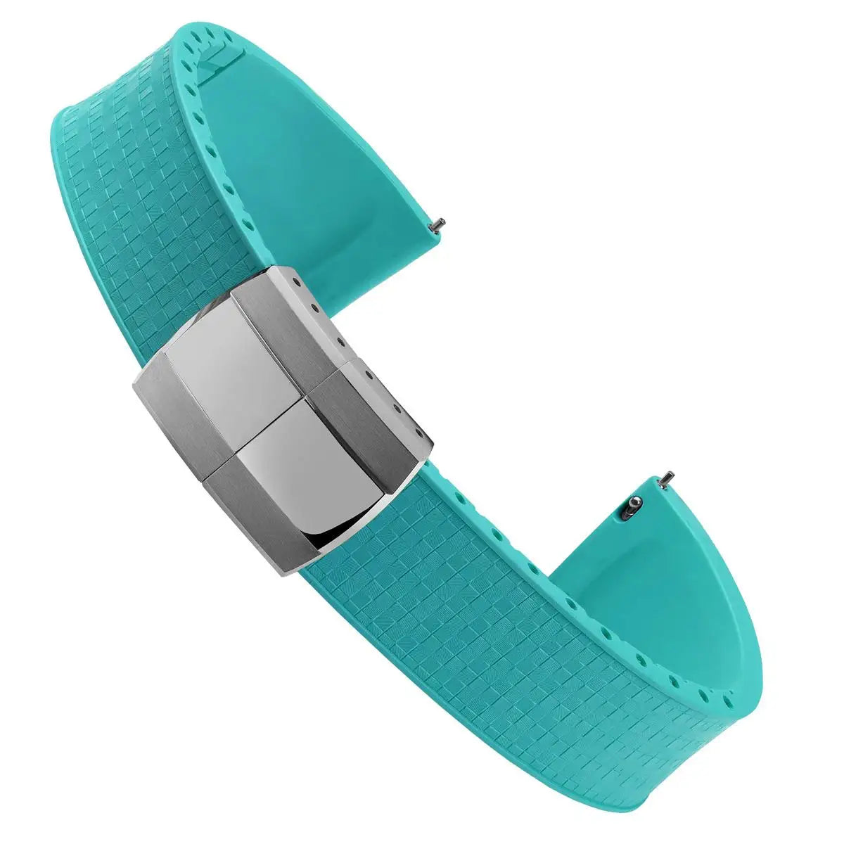 Bracelet de montre en caoutchouc fluoré, coupe sur la taille, 18/19/20/21/22mm, boucle de déploiement FKM en mosaïque, extrémité plate universelle, remplacement du Bracelet
