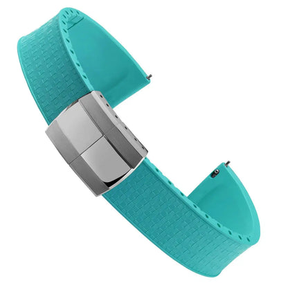 Bracelet de montre en caoutchouc fluoré, coupe sur la taille, 18/19/20/21/22mm, boucle de déploiement FKM en mosaïque, extrémité plate universelle, remplacement du Bracelet