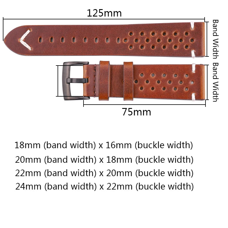 Bracelet de montre respirant en cuir véritable à dégagement rapide, 18mm-24mm, bracelet en cuir de vache disponible, noir, vert, marron, jaune, unisexe