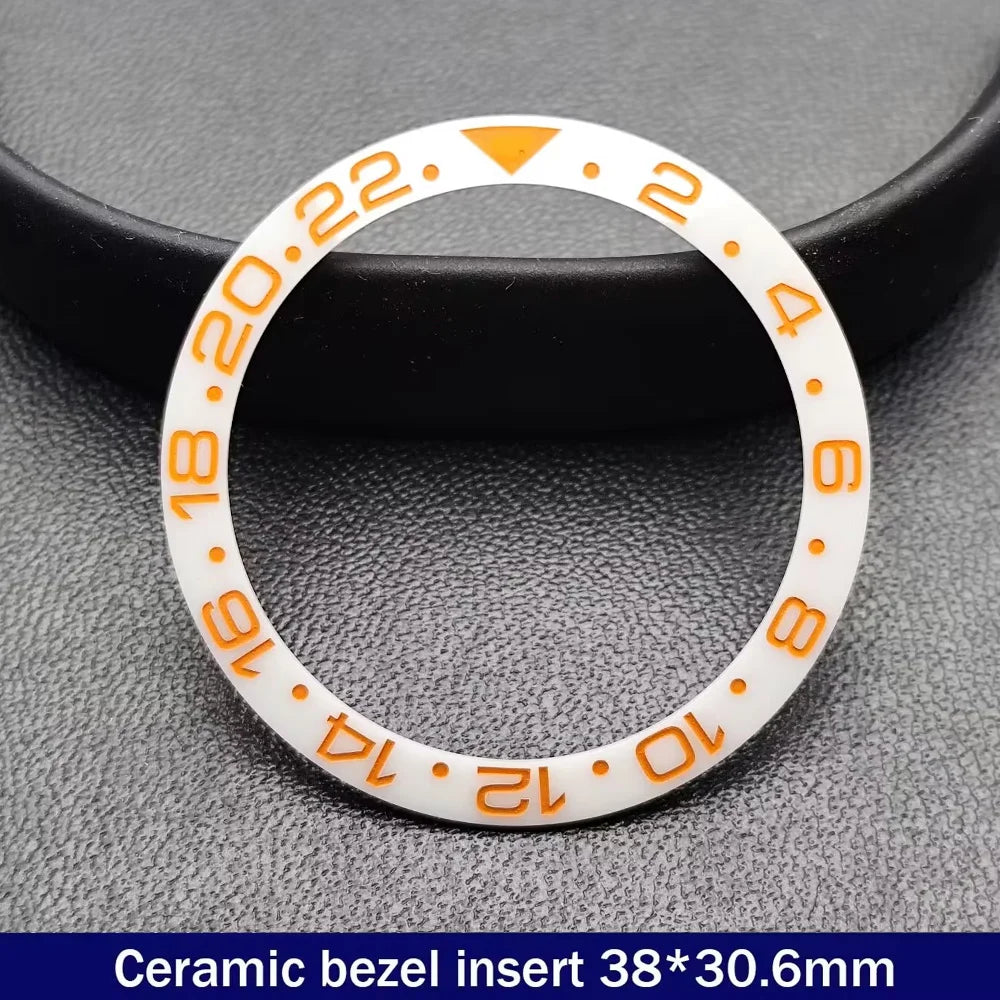 38mm x 30.6mm Sloped Ceramic Bezel GMT and Diving Watch Insert for 40mm Men's Watch Replacement Watch Bezel Inserts