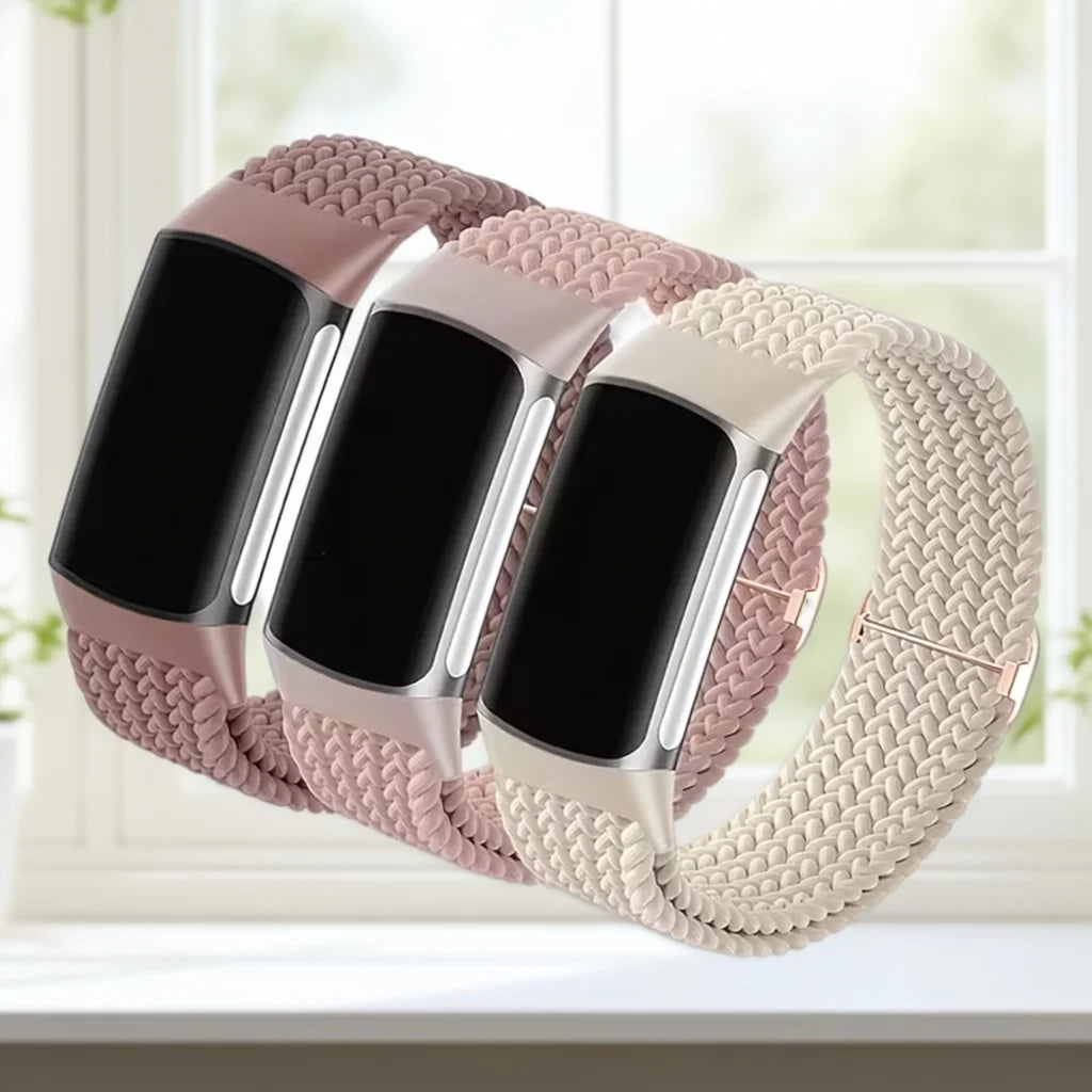 Braccialetto elastico intrecciato per Fitbit Charge 5/6, cinturino morbido e traspirante per Fitbit Charge 6/Charge 5, braccialetto sportivo