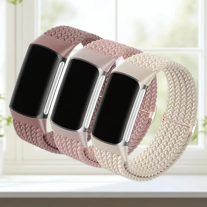 Braccialetto elastico intrecciato per Fitbit Charge 5/6, cinturino morbido e traspirante per Fitbit Charge 6/Charge 5, braccialetto sportivo