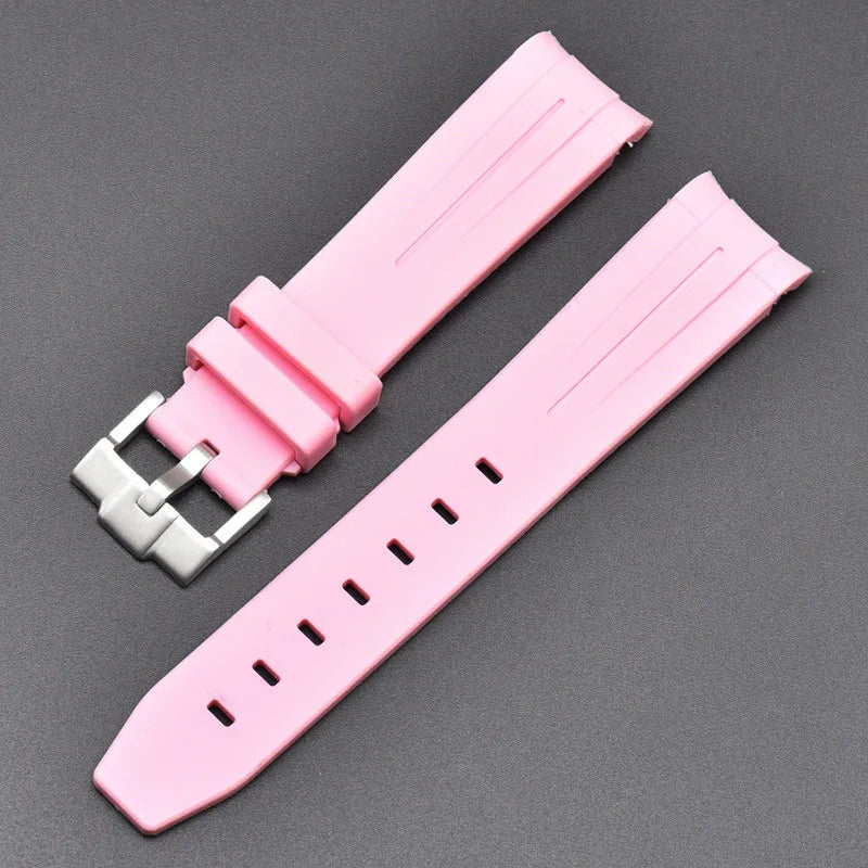 Curved End Rubber Strap for MoonSwatch, 20mm, for Men and Women, Waterproof Sport Watch Band