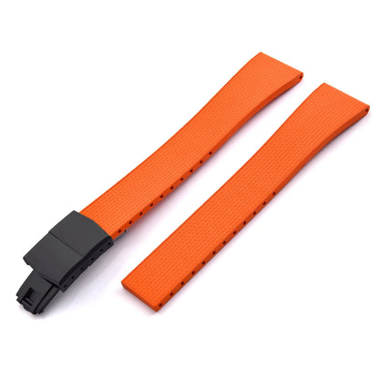 Delugs 20mm FKM Rubber CTS Watch Straps with Butterfly Buckle 4 Colors, Unique Texture, Quick Release for Brand Watches