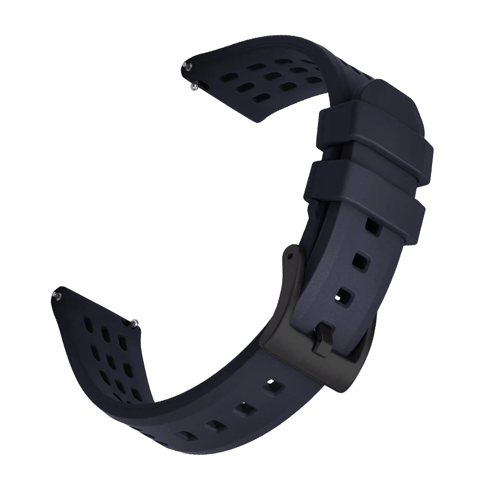 High Quality Quick Release FKM Fluoro Rubber Watch Strap 20mm 22mm New Design Porous Structure Ventilate FPM Rubber Watch Straps